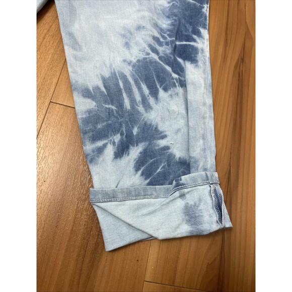 J. JILL Women's Denim Jeans High Rise Cropped Tye Die Bleached Cuffed Size 16 - Picture 6 of 8